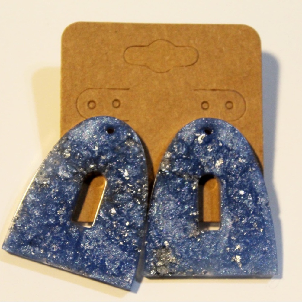 Blue Glitter Kids Earrings